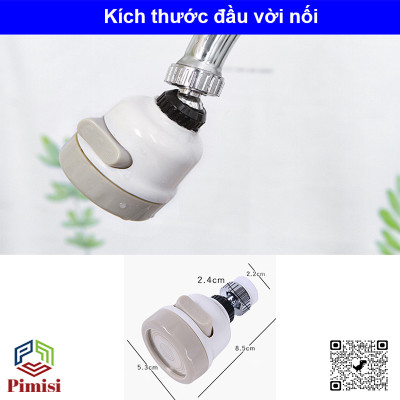 Đầu nối vòi rửa bát tăng áp đa năng 3 chế độ, xoay 360 độ Pimisi sử dụng cho cả vòi nước lavabo chậu rửa mặt và vòi chậu rửa chén bát ren trong và ren ngoài | Hàng chính hãng