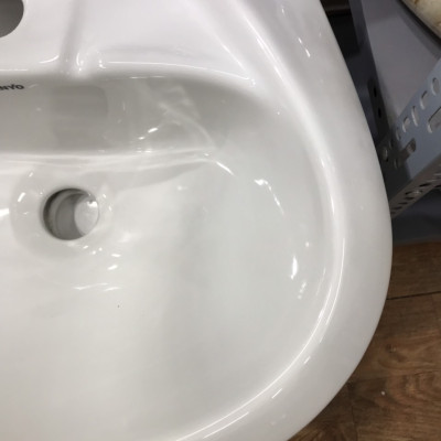 COMBO Chậu rửa mặt treo tường cỡ nhỏ GL4035CS - 40x35 cm, vòi rửa mặt đồng mạ crom lanh (đẹp, nhẹ nhàng tinh tế); chậu viền chống tràn