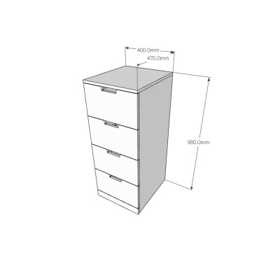 [Happy Home Furniture] SCANDINA, Tủ đựng đồ 4 ngăn kéo, 40cm x 47cm x 98cm ( DxRxC), THK_101