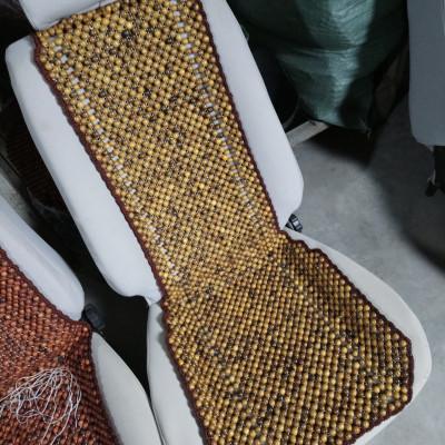 Đệm hạt gỗ tựa lưng massage ô tô gỗ Bách Xanh 100% tự nhiên, đan kết diềm mép cao cấp