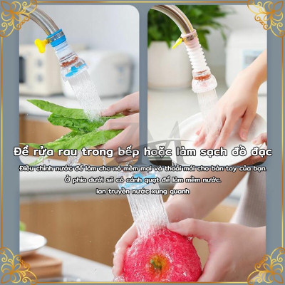 Vòi tăng áp suất  xoay 360 độ cho bồn rửa chén có than hoạt tính , đầu vòi nối rửa bát , giúp rửa  thực phẩm ,tiện lợi dễ dàng hơn