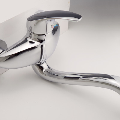 Tên sVòi rửa chén âm tường nóng lạnh Đồng mạ Chrome Eurolife EL-T015AT (Trắng bạc)