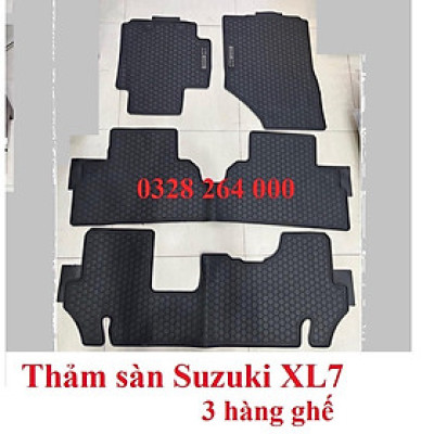 Thảm lót sàn cao su đúc xe Suzuki XL7/ XL-7 mẫu 3 hàng ghế, hàng không mùi cao cấp - Nissan tổ ong