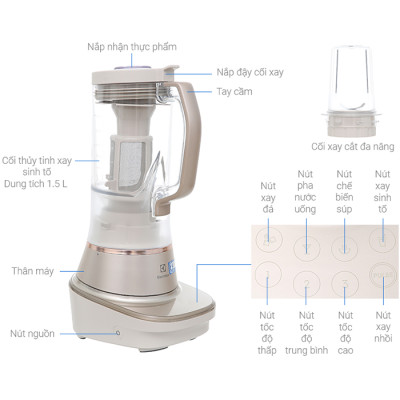 Máy xay sinh tố Electrolux E7TB1-84SM - Hàng chính hãng