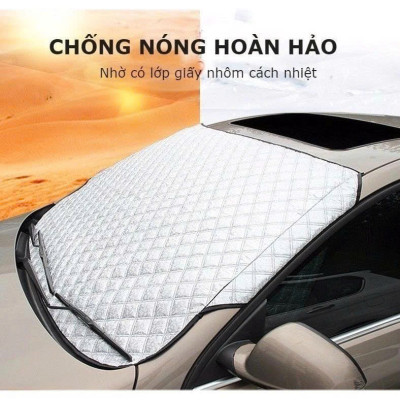  Bạt Che Nắng, Chống Nóng Kính Lái Ô Tô – Thiết Kế 3 Lớp Tráng Bạc Cao Cấp Cho Xe 4 Chỗ , 7 Chỗ , Kèm Túi Đựng Xịn Sò 