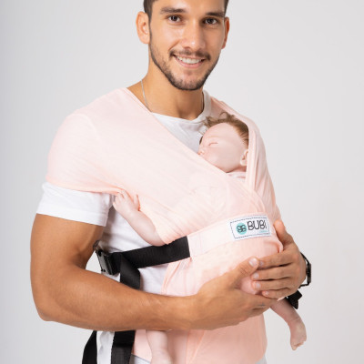 Địu vải BUBI Gen 3 - LƯỚI THOÁNG KHÍ - HỒNG PASTEL