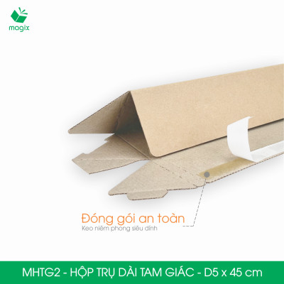 MHTG2 - D5x45 cm - 20 Hộp trụ dài tam giác thay thế ống giấy - Hộp carton đóng gói hàng
