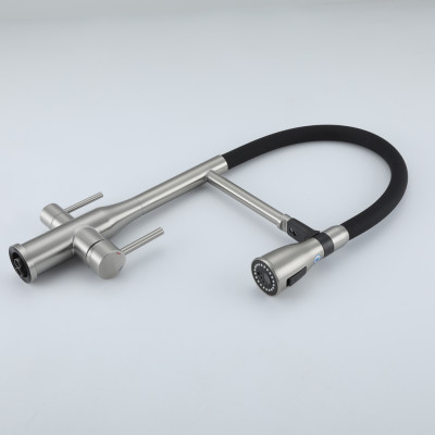 VÒI BẾP CAO CẤP 3 ĐƯỜNG NƯỚC TÍCH HỢP RO NHẬP KHẨU NGA GAPPO G4399-75 CẦN MỀM ĐẦU CHỤM LOE MÀU INOX - HÀNG CHÍNH HÃNG