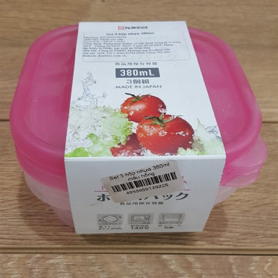 Combo 02 Bộ hộp thực phẩm Nakaya 380ml - Nội địa Nhật Bản (03 hộp/Bộ)