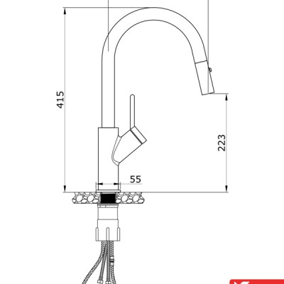 Vòi rửa chén Konox Ponte Nickel - Hàng chính hãng