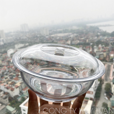 Âu phíp tròn trong suốt có nắp đậy - Tô cơm, bát đựng canh, đựng thực phẩm sản xuất theo tiêu chuẩn khắt khe của Nhật Bản , EU đám bảo an toàn cho sức khỏe người dùng- Hàng Việt Nam