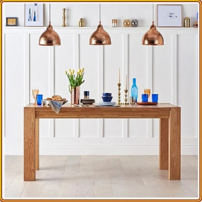 Bàn ăn gỗ sồi Tundo mặt chữ nhật mảnh liền dài 160 cm