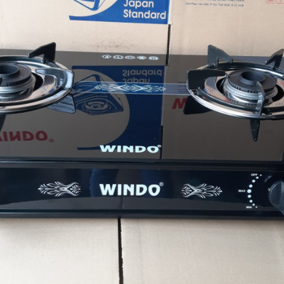 Bếp Gas Đôi Mặt Kính Sen Đồng WINDO 719GL-A Cao cấp  Tặng Bộ Van Dây - Hàng Chính Hãng