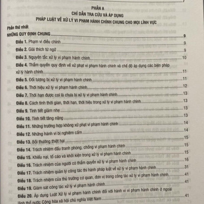 Chỉ dẫn tra cứu và áp dụng pháp luật về xử lý vi phạm hành chính  (được sửa đổi, bổ sung năm 2020) - Quyển 1 