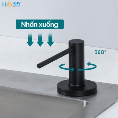 Vòi bơm hút nước rửa chén inox 304 sơn đen Hobby home decor NRC9