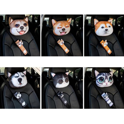 GỐI TỰA ĐẦU Hình Thú Cưng, BỌC DÂY AN TOÀN 3D Hình Chó Husky | Dễ Thương, Đáng Yêu, Ngộ Nghĩnh