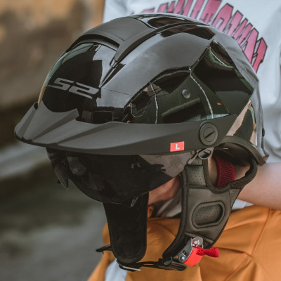 Mũ Bảo Hiểm Nửa Đầu Có Kính Âm LS2 OF590 Rebellion - GARA20