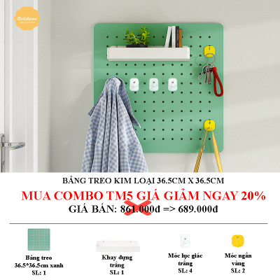 Bảng lỗ Pegboard Dola Home nhỏ gọn kim loại cao cấp treo tường treo quần áo, móc khóa, đồ dùng cần thiết