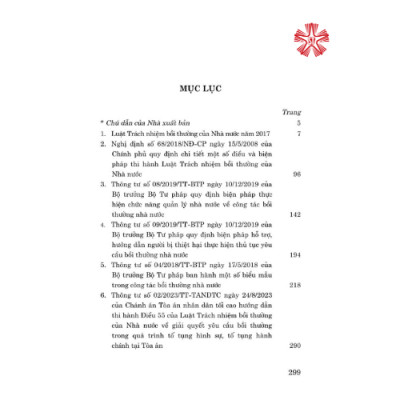 Luật Trách nhiệm bồi thường của Nhà nước năm 2017 và các văn bản hướng dẫn thi hành (bản in 2024)