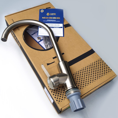 Vòi Bếp Vòi Rửa Chén Bát INOX 304 Nóng Lạnh LUXTA L3219 Thân Tròn