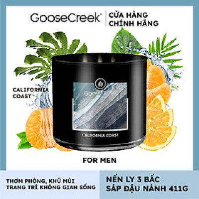 Nến ly 3 bấc sáp đậu nành For Men Goose Creek (411g) - California Coast