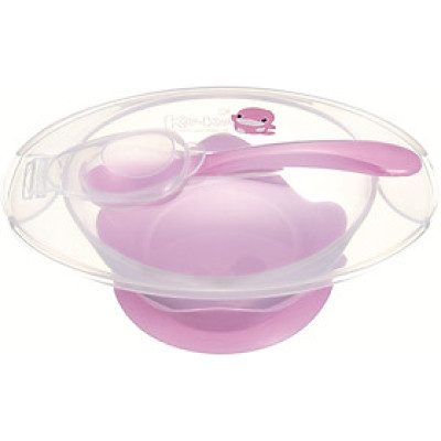 BỘ CHÉN ĂN CÓ ĐẾ DÍNH KÈM THÌA KUKU - KU5395 ( CÓ NẮP ĐẬY )