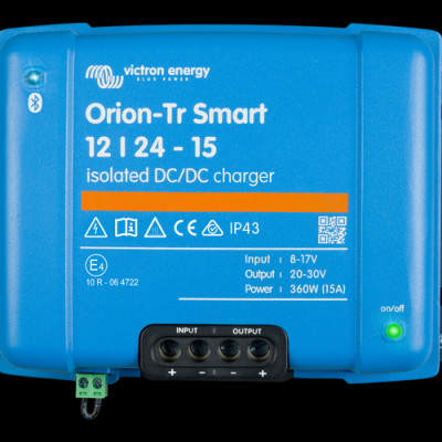Bộ dual battery Orion-Tr Smart 12/24-15A (360W) Isolated DC-DC charger của thương hiệu Victron Energy.