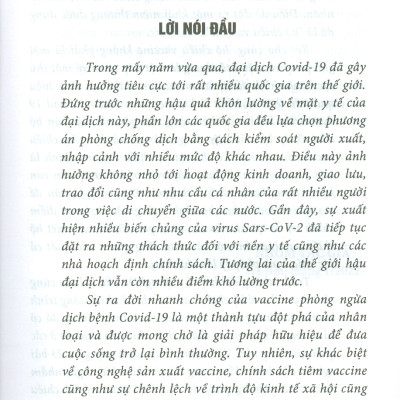 Một Số Vấn Pháp Lý Về Hộ Chiếu Vaccine (Sách chuyên khảo)