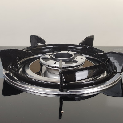 Bếp ga đôi kiếng cường lực Raiden RDB2250B, kiềng men 5mm, kính 7ly, mũ nhôm-Hàng chính hãng