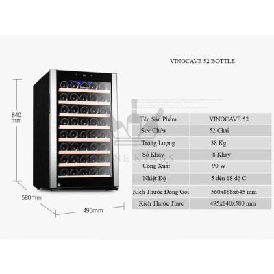 Tủ rượu VINOCAVE 52