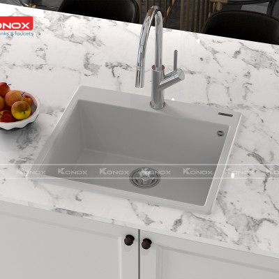 Vòi rửa bát dây rút Konox, Model Ponte Nickel, 4 phiên bản màu, Bề mặt mạ PVD 5 lớp cao cấp, Lõi đồng tiêu chuẩn CW617N, Linh kiện phụ trợ dòng chảy nhập khẩu châu Âu, Bảo hành chính hãng 5 năm, Hàng chính hãng