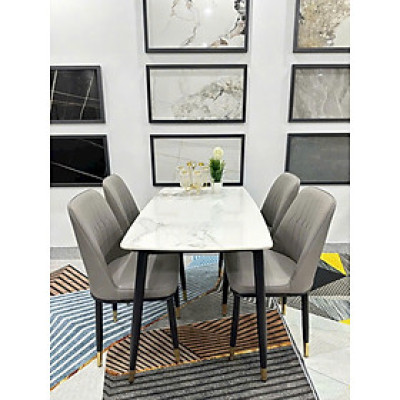 Bộ bàn ăn mặt đá nhập khẩu sang trọng, hiện đại CTL02 Tundo nhiều lựa chọn 