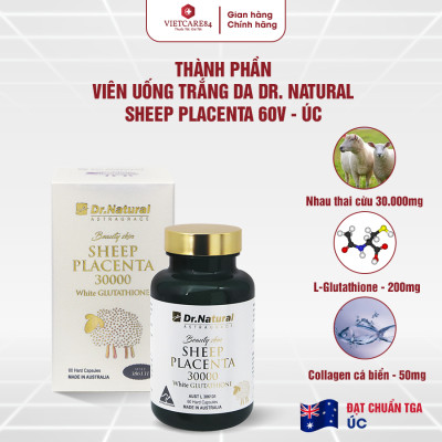 Viên Uống Trắng Da Dr Natural Beauty Skin Sheep Placenta 30000 White Glutathione