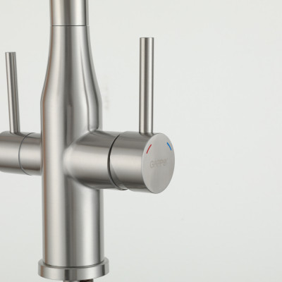 VÒI BẾP CAO CẤP 3 ĐƯỜNG NƯỚC TÍCH HỢP RO NHẬP KHẨU NGA GAPPO G4399-75 CẦN MỀM ĐẦU CHỤM LOE MÀU INOX - HÀNG CHÍNH HÃNG