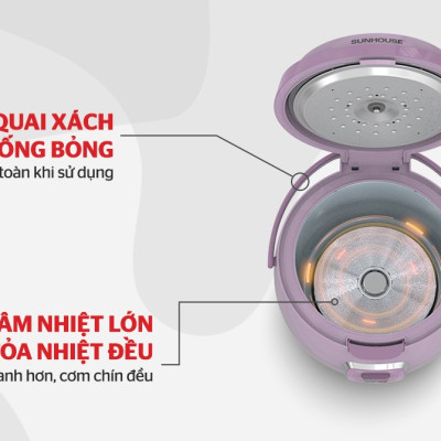 Nồi Cơm Điện 1.8L Sunhouse SHD8663V - Hàng Chính Hãng