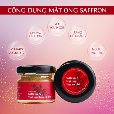 Saffron ngâm mật ong Kingdom Herb chính hãng thượng hạng nguyên chất 100% hộp 40g (Tặng bình nước thủy tinh)