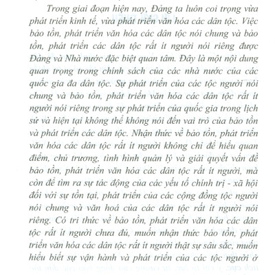 Bảo Tồn Và Phát Triển Một Số Dân Tộc Rất Ít Người Ở Việt Nam (Si La, Pu Péo, Rơ Măm, Brâu Và Ơ Đu)