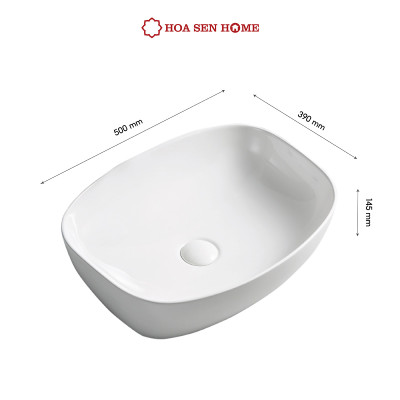 Lavabo đặt bàn TUSLO L008 gốm sứ tráng men Nano Ceramic kháng khuẩn - Hoa Sen Home - Hàng chính hãng