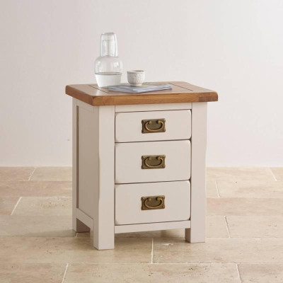 Tủ Đầu Giường 3 Ngăn Kéo Kemble Gỗ Sồi Ibie BSK3KEMO - Trắng (50 x 40 cm)