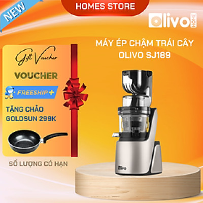 Máy Ép Chậm OLIVO SJ189 Thương Hiệu Mỹ Vỏ Hợp Kim Cao Cấp, Trái Cây Ép Kiệt 98% Dung Tích 0.6 Lít Công Suất 400W - Hàng Chính Hãng