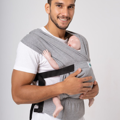 Địu vải BUBI Gen 3 - 100% Cotton - XÁM TIÊU