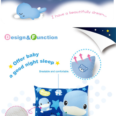 GỐI NẰM THOÁNG KHÍ CHO BÉ TỪ 1 TUỔI KUKU KU2036 - SIZE 32X46CM