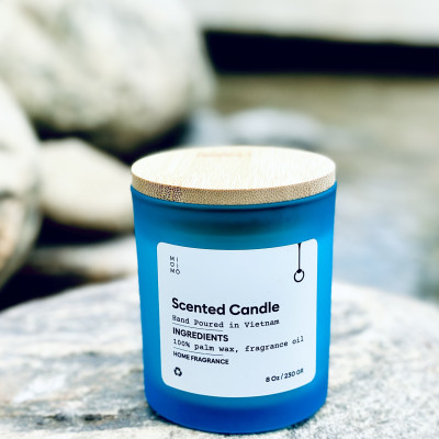 Nến thủy tinh xanh biển 230g