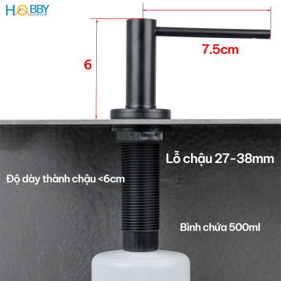 Vòi bơm hút nước rửa chén inox 304 sơn đen Hobby home decor NRC9