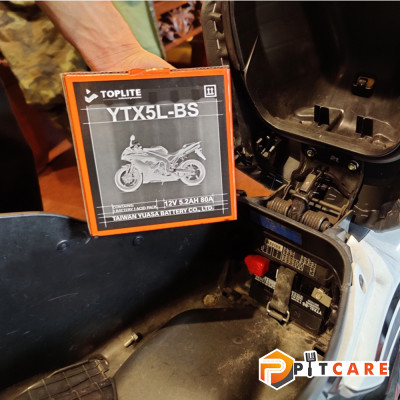 Bình Ắc Quy 12V Xe Máy Toplite YTX5L-BS 12V 5.2Ah Chính Hãng Bảo Hành 6 Tháng