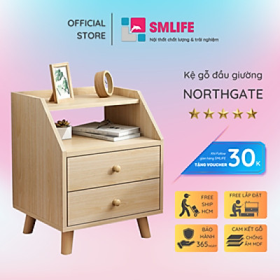 Kệ Gỗ Đầu Giường Phong Cách Hiện Đại SMLIFE Northgate