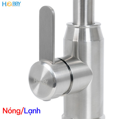 Vòi rửa chén nóng lạnh Inox 304 xoay tròn Hobby home decor CRC5 có dây