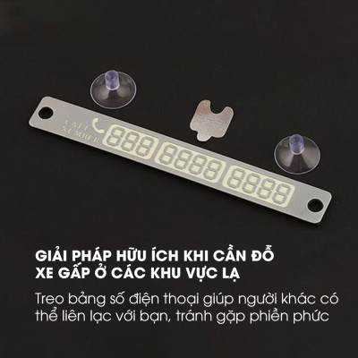 Bảng ghi số trên ô tô tự động phát sáng khi trời tối, miếng hít dính chắc chắn TÂM LUÂN Chổi lau tẩm dầu - Hàng chính hãng