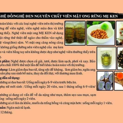 Nghệ Nguyên Chất MẸ KEN - (Loại Viên Mật Ong Rừng 500g)