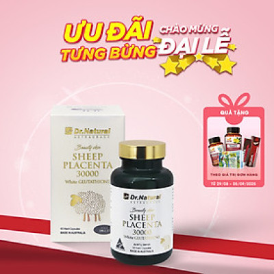 Viên Uống Trắng Da Dr Natural Beauty Skin Sheep Placenta 30000 White Glutathione